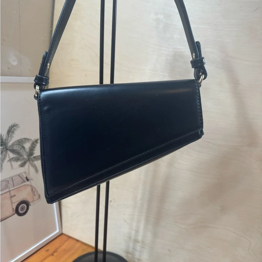 Madison West Black Triangle Shoulder Bag - Picture 2 of 13
